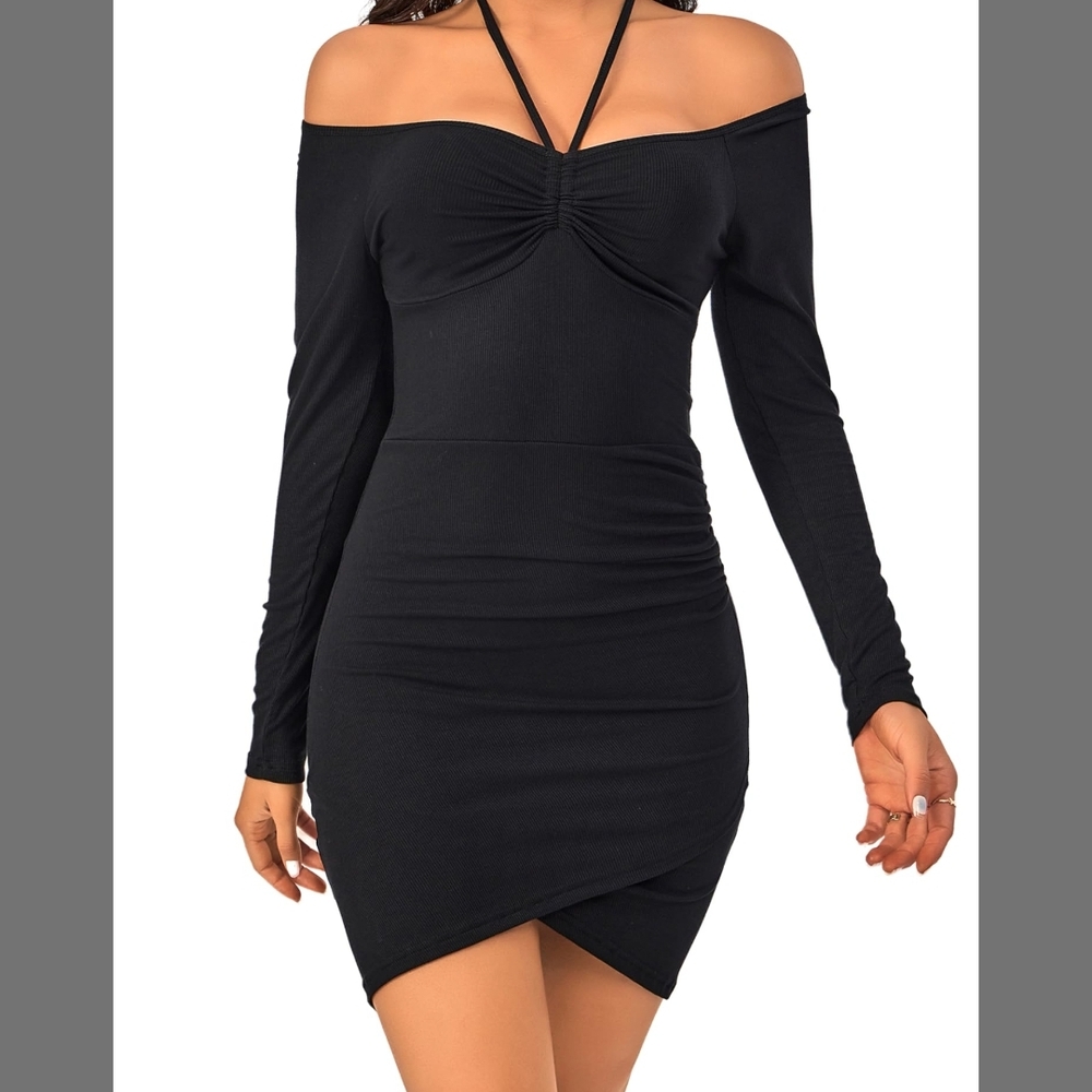 Elegant Black Off-Shoulder Dress
